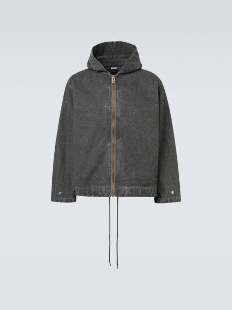 Hooded cotton denim jacket