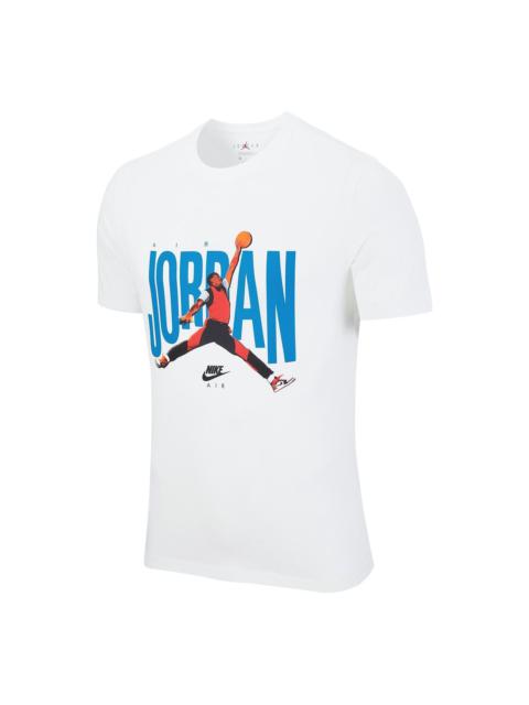 Air Jordan Jumpman Logo Printing Knit Round Collar Male White DH9519-100