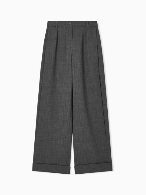 MOULINÉ WOOL CRÊPE TROUSERS WITH DARTS