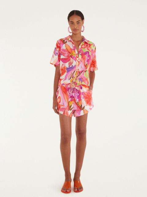 Multicolor Artsy Flora Lenzing Ecovero Euroflax Shorts