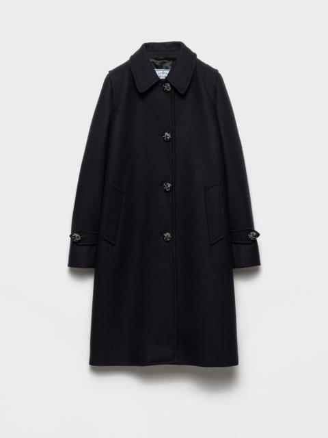 Single-breasted double loden coat