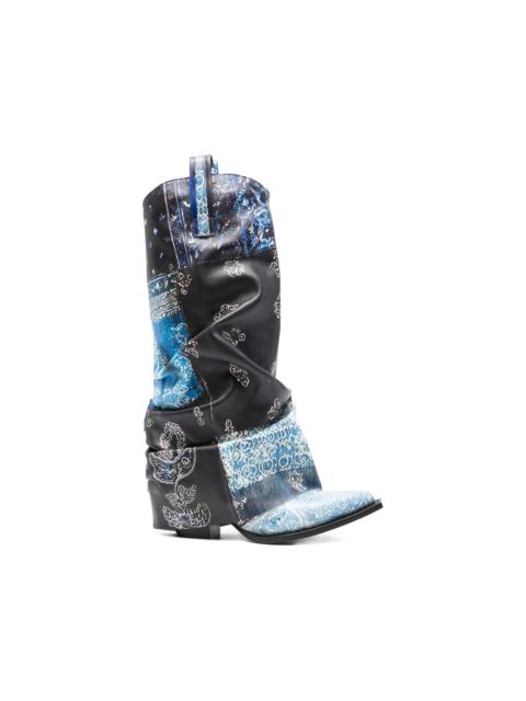 bandana print boots