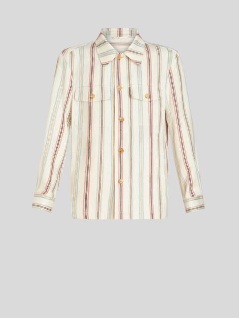 STRIPED LINEN OVERSHIRT