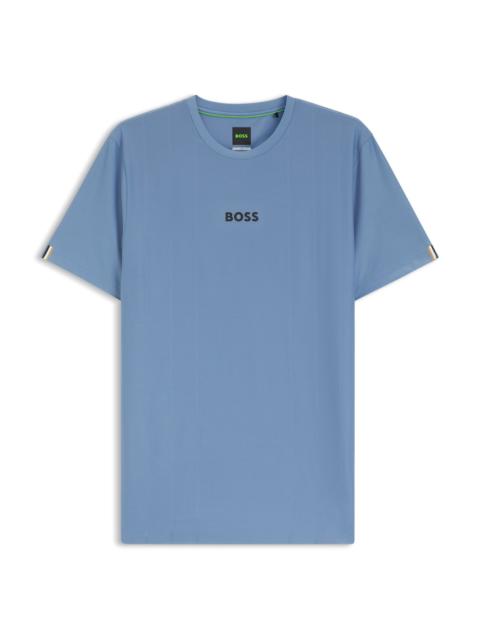 JACQUARD-STRIPE SLIM-FIT T-SHIRT WITH LOGO PRINT