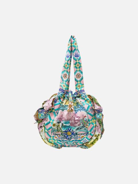 DRAWSTRING BOW BEACH BAG