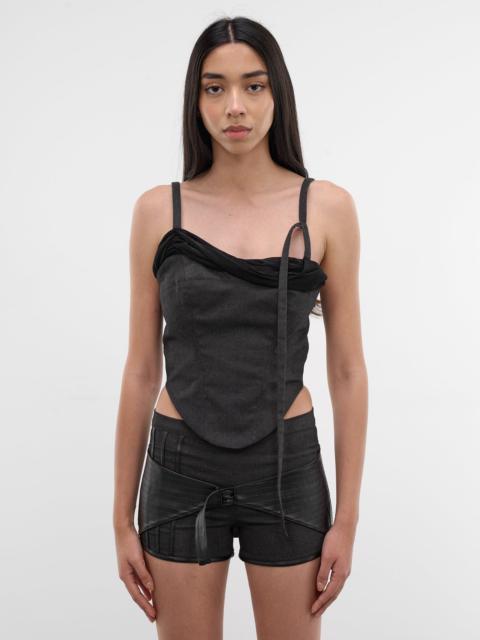 Onyx Draped Corset Camisole
