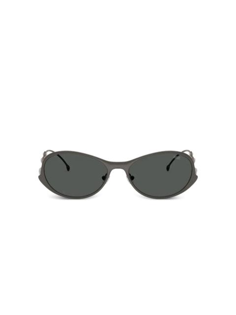 oval-frame embellished-arms sunglasses