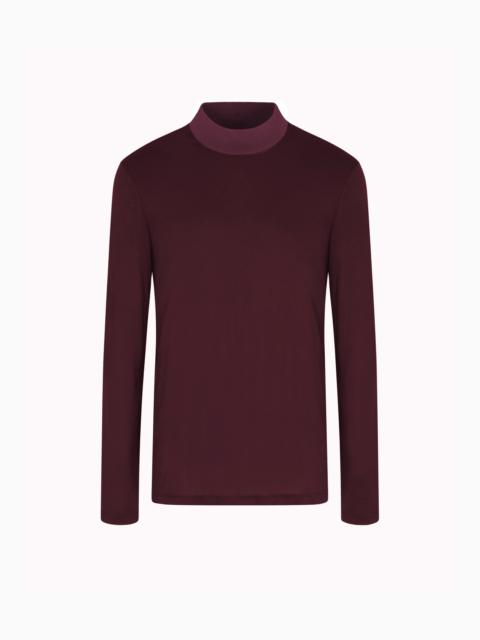VISCOSE JERSEY MOCK-NECK JUMPER