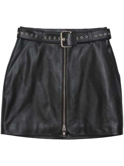Ana leather straight skirt