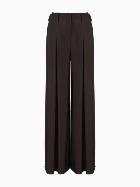 ASV wide trousers with pleats in double viscose jersey