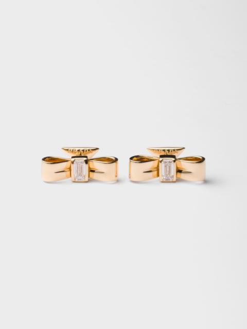 Eternal Gold Bow earrings - yellow gold and laboratory-grown diamonds