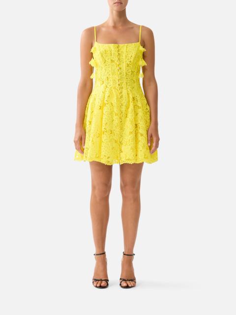 CORSET DRESS WITH SHORT FLARED SKIRT