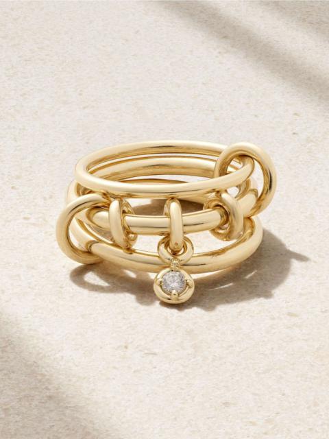 Piera set of three 18-karat gold diamond rings Gold