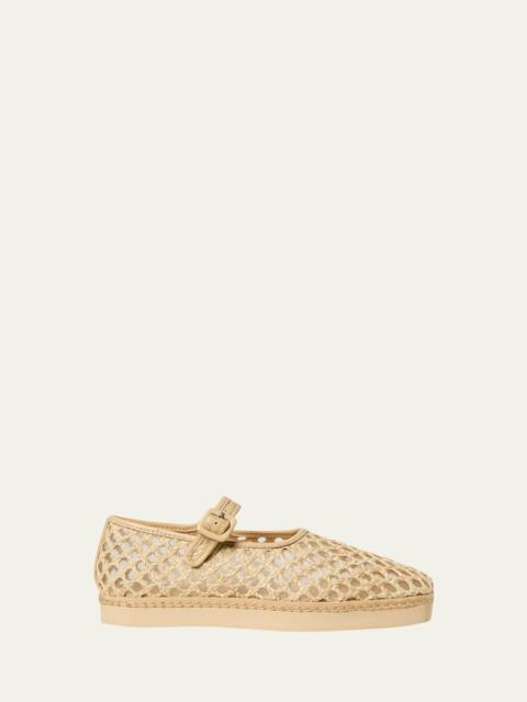 Rita Natural Netted Mary Jane Flatform Sneakers