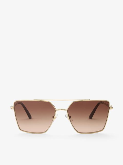 Joss 
Pale Gold Square Sunglasses