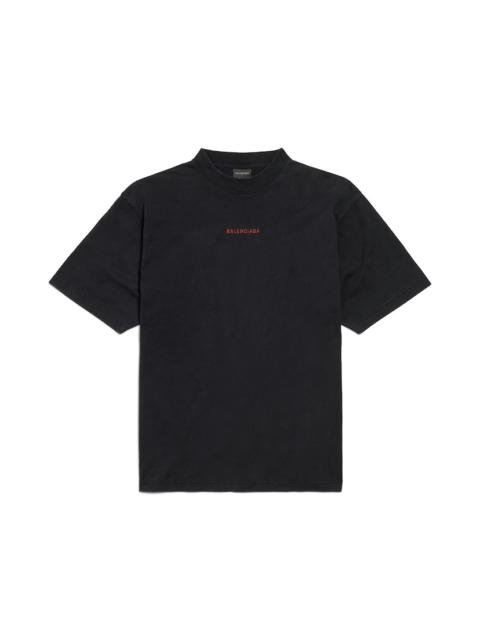 Men's Balenciaga Back T-shirt Medium Fit in Faded Black/red