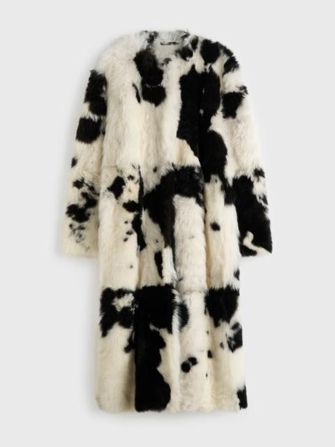 Monochrome shearling coat black/white