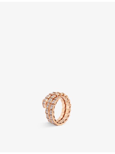 Serpenti Viper 18ct rose-gold and 1.22ct brilliant-cut diamond ring