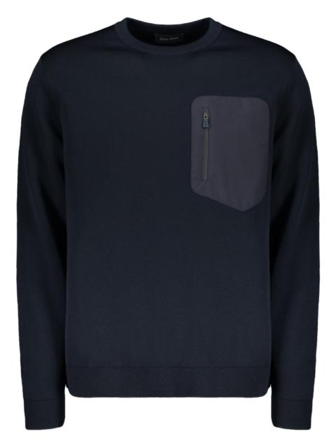 crew-neck pocket sweater
