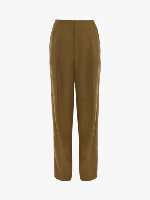 Sculptural Leg Trouser In Dark Camel