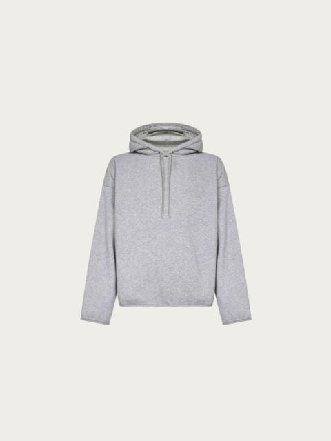 Flat Hem Hoodie - Heather Grey