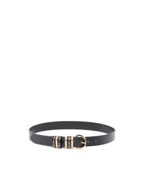 studded buckle leather belt