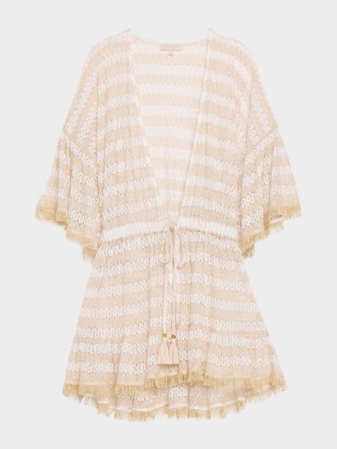 Jewel Striped Knit Coverup Dress