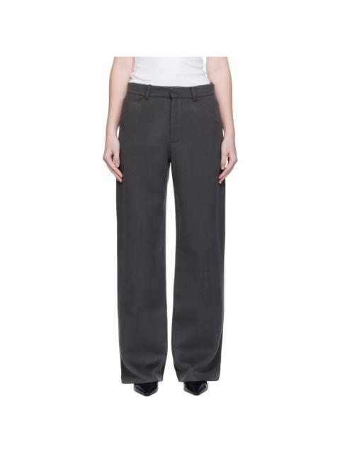 Gray Handmade Wool Cashmere Trousers