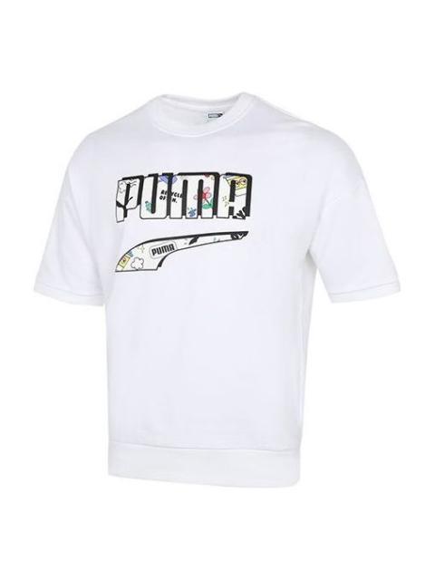 PUMA Unisex Printing Logo Round-neck Tee White 532041-02