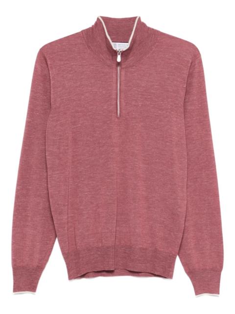 zip mock-neck sweater