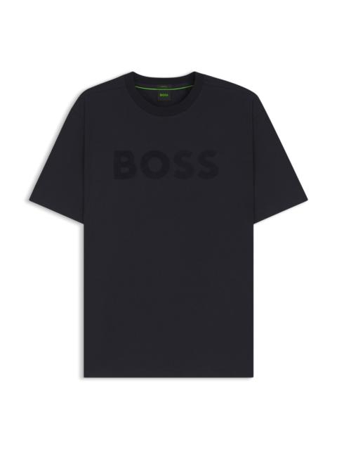 TONAL-LOGO T-SHIRT IN STRETCH COTTON