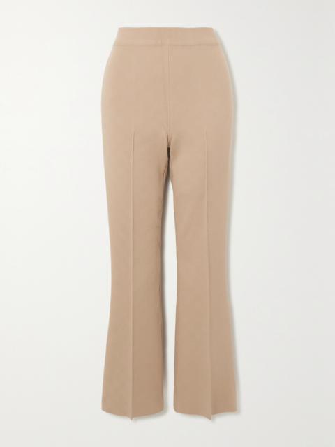 Kick Cropped Stretch-cotton Flared Pants