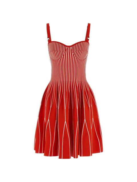 two-tone knitted mini dress