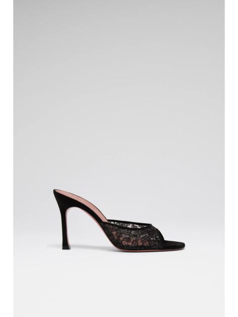 ALEXA LACE SLIPPER 95 SHINY BLACK LACE