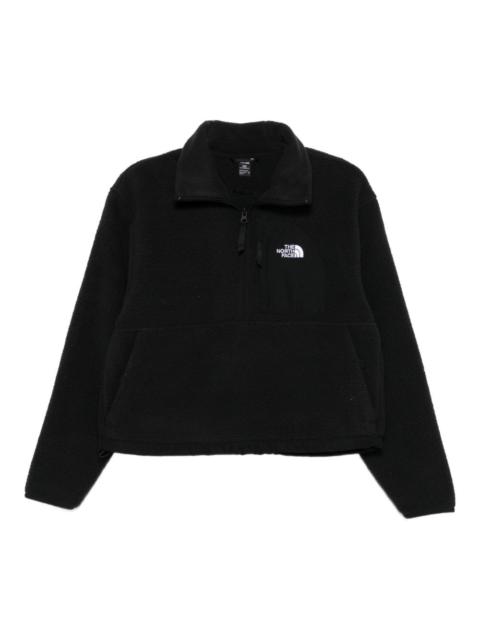 zip-up logo sweatshirt