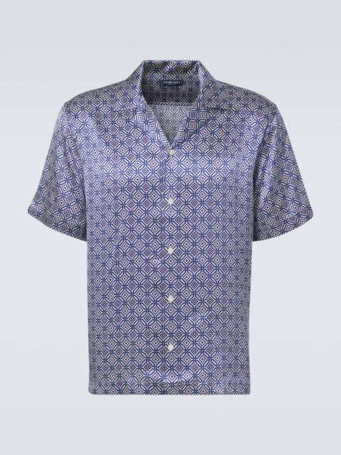 Roberto printed silk bowling shirt