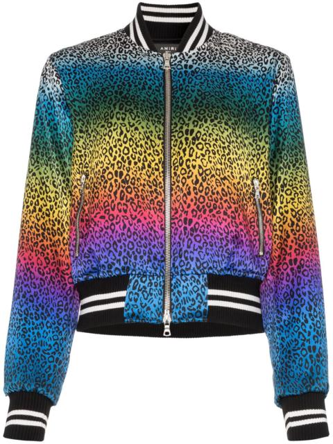 leopard rainbow bomber jacket