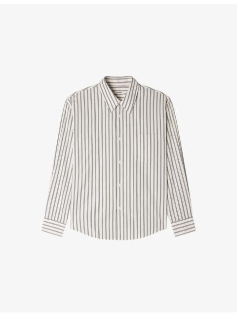 Striped Long-Sleeve Cotton Shirt