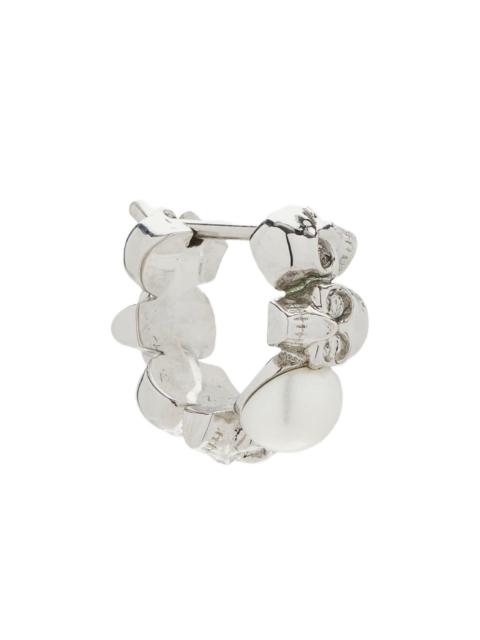 SKULL PEARL-EMBELLISHED EARRING