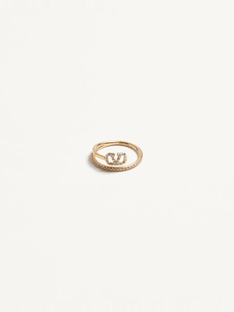 VLOGO SIGNATURE METAL AND SWAROVSKI® CRYSTAL RING