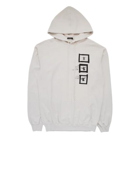 Ann Demeulemeester  Ollie High Comfort Hoody With "Doves" Print Ivory