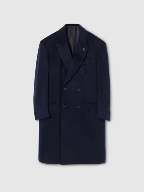 Double-breasted light cashmere coat