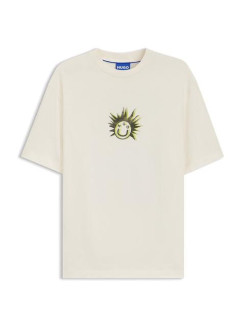 COTTON-JERSEY T-SHIRT WITH HAPPY HUGO ARTWORK