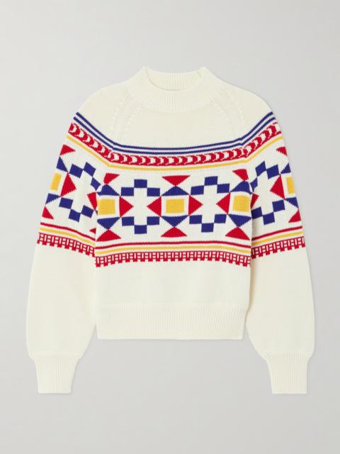 Lara Intarsia-knit Cotton-blend Sweater