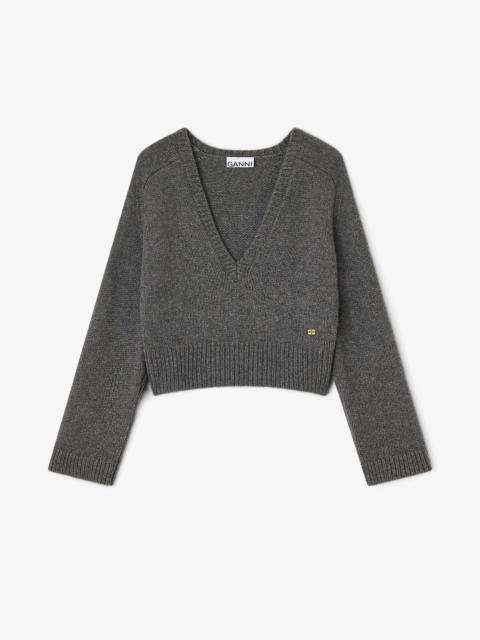 DARK GREY V-NECK SWEATER