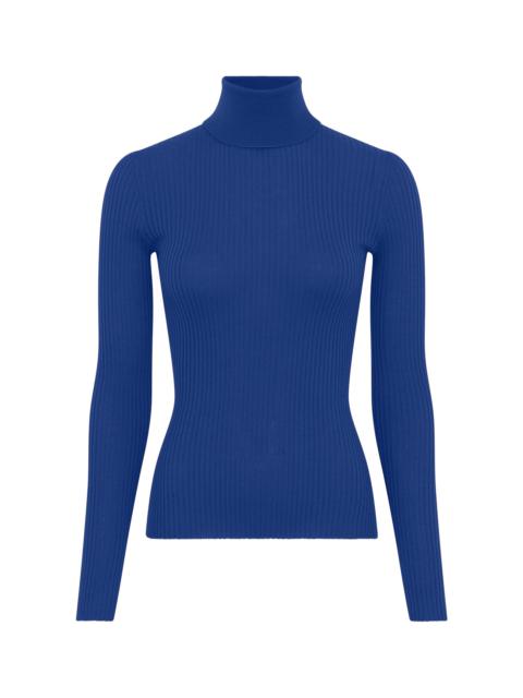 Peppe Knit Turtleneck in Cobalt Cashmere Silk