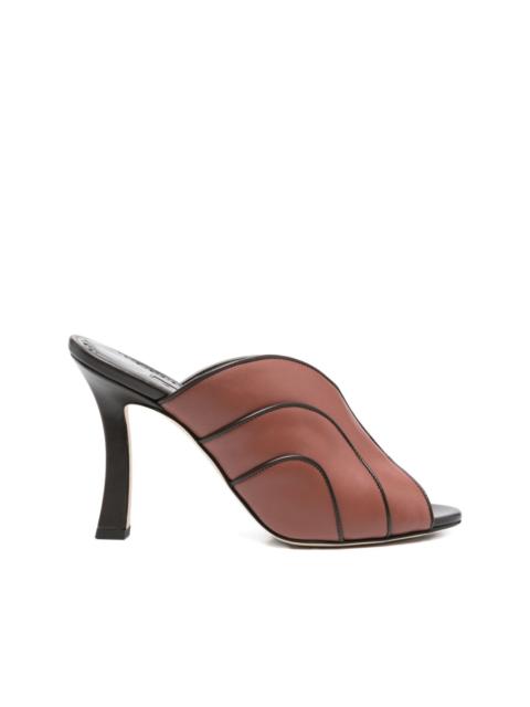 100mm Nikabo leather panelled sandals