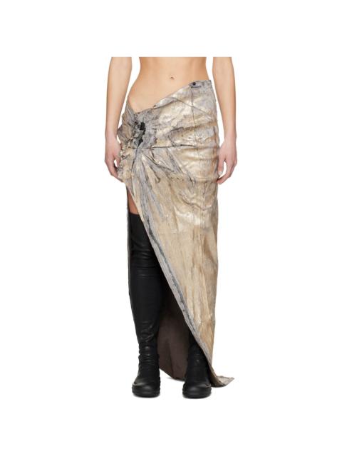 Gold Hollywood Soft Edfu Long Denim Maxi Skirt