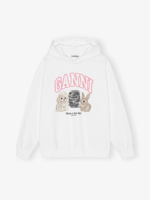 WHITE ANIMAL PRINT HOODIE