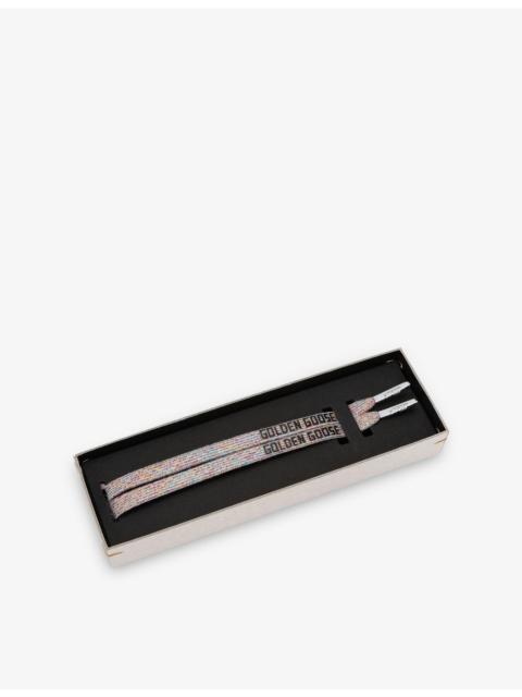 Branded Metallic-Thread Woven Laces